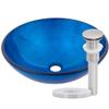 Novatto VERDAZZURRO Glass Vessel Bathroom Sink Set, Chrome view 4