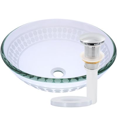 Novatto IMPONEREN Glass Vessel Bathroom Sink Set, Chrome