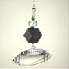 Large Silvery Football with Black Faceted Wood and Glass Sports Ceiling Fan Pull Chain view 2