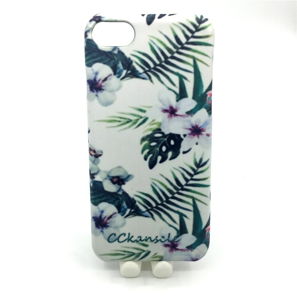 CCKANSCLE Phone Case, Scrub Flowers Phone Case for iPhone 7/8 (White)