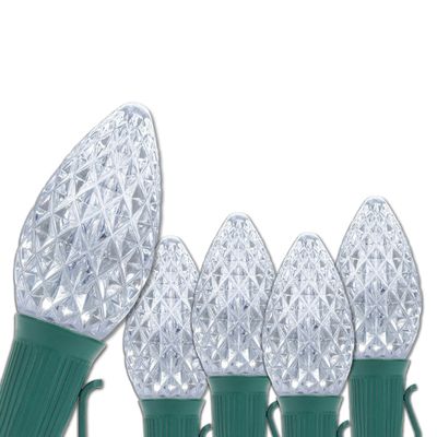 Wintergreen Lighting 25 C7 Opticore Cool White Heavy Duty Christmas Lights Outdoor Commercial Bulbs with 18 Gauge Green Wire (25 ft)
