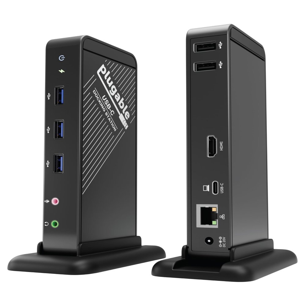 Plugable USB-C Dock with 4K HDMI and 60W Charging, Compatible with MacBook Neo, Thunderbolt 3/4, USB4, and USB-C macOS, Windows, and Chromebook, 1Gbps Ethernet, 3X USB 3.0, 2X USB 2.0, Driverless