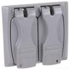 Red Dot 2CCU Outlet Box Flip-Lid Cover, Weatherproof, 2 Gang, Silver view 1