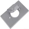 Red Dot CCS Device Outlet Box Cover, Single Lid, 1 Gang, 4-9/16-Inch Width by 2-13/16-Inch Height, Silver view 1