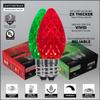 Wintergreen Lighting 50 C7 OptiCore Commercial Red and Green Christmas Lights - Durable Outdoor LED Bulbs for Holiday Displays, Heavy Duty Green Wire (50 ft) view 3