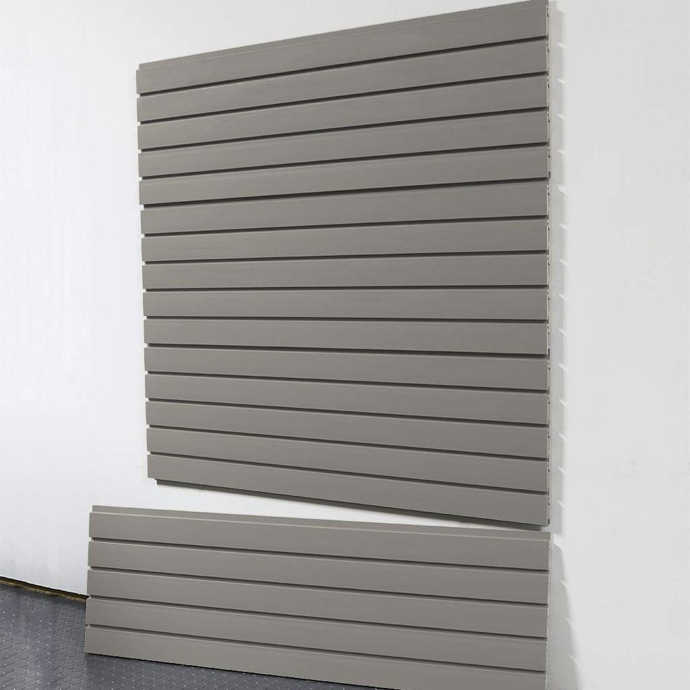 StoreWALL Heavy Duty 4' ft. Slatwall Panels (Set of 4 Panels, Covers 20 sq. ft.) (Weathered Grey)