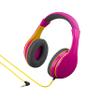 eKids Kids Headphones, Stereo Sound, 3.5mm Jack Cord, Wired Headphones for Kids, Tangle-Free, Volume Control, Childrens Earphones Over Ear for Travel Pink view 1