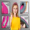 eKids Kids Headphones, Stereo Sound, 3.5mm Jack Cord, Wired Headphones for Kids, Tangle-Free, Volume Control, Childrens Earphones Over Ear for Travel Pink view 2