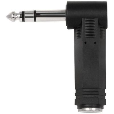 Philmore 1/4" 6.35mm Right Angle Stereo Male Plug to 1/4" 6.35mm Stereo Female Jack Audio Adapter