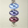 Triple Beauty Pearls in Light Blue, Periwinkle and Burgundy Wine Ceiling Fan Pull Chain view 1