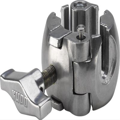 Kupo 3-Way Clamp for 1.0"1.4" Tubes, All Metal Cast Aluminum Clamp with Spring Locking Mechanism for Lighting and Accessory Mounting, Silver (KG900412)