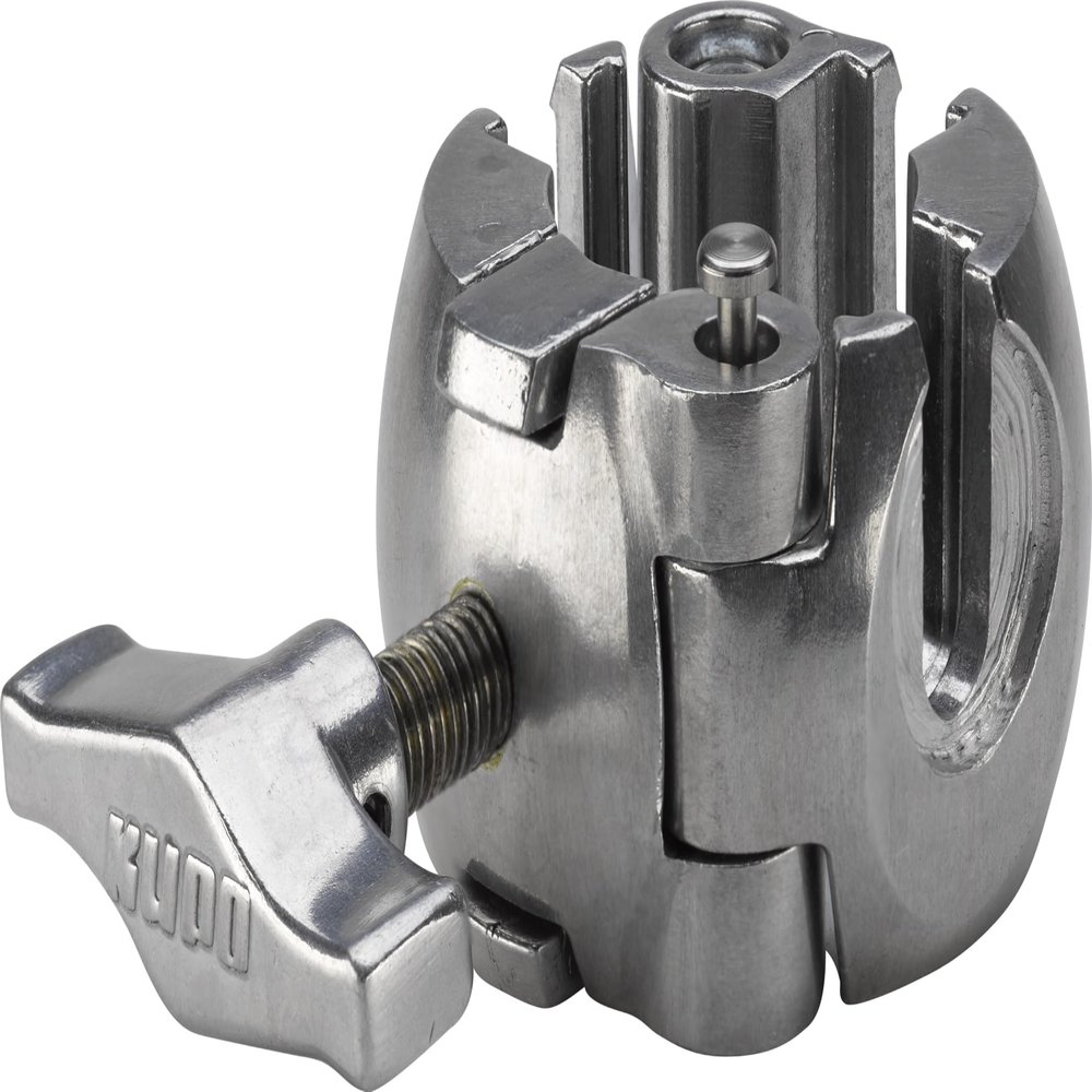 Kupo 3-Way Clamp for 1.0"1.4" Tubes, All Metal Cast Aluminum Clamp with Spring Locking Mechanism for Lighting and Accessory Mounting, Silver (KG900412)