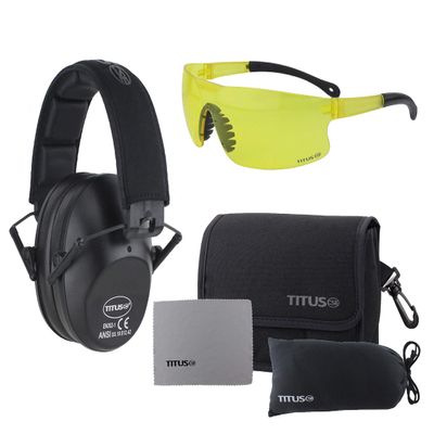 TITUS Slim-line Earmuffs and Safety Glasses Combo Pack