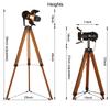 Vintage Adjustable Wood Tripod Floor Lamp for Living Room, Camera Large view 3