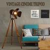 Vintage Adjustable Wood Tripod Floor Lamp for Living Room, Camera Large view 4
