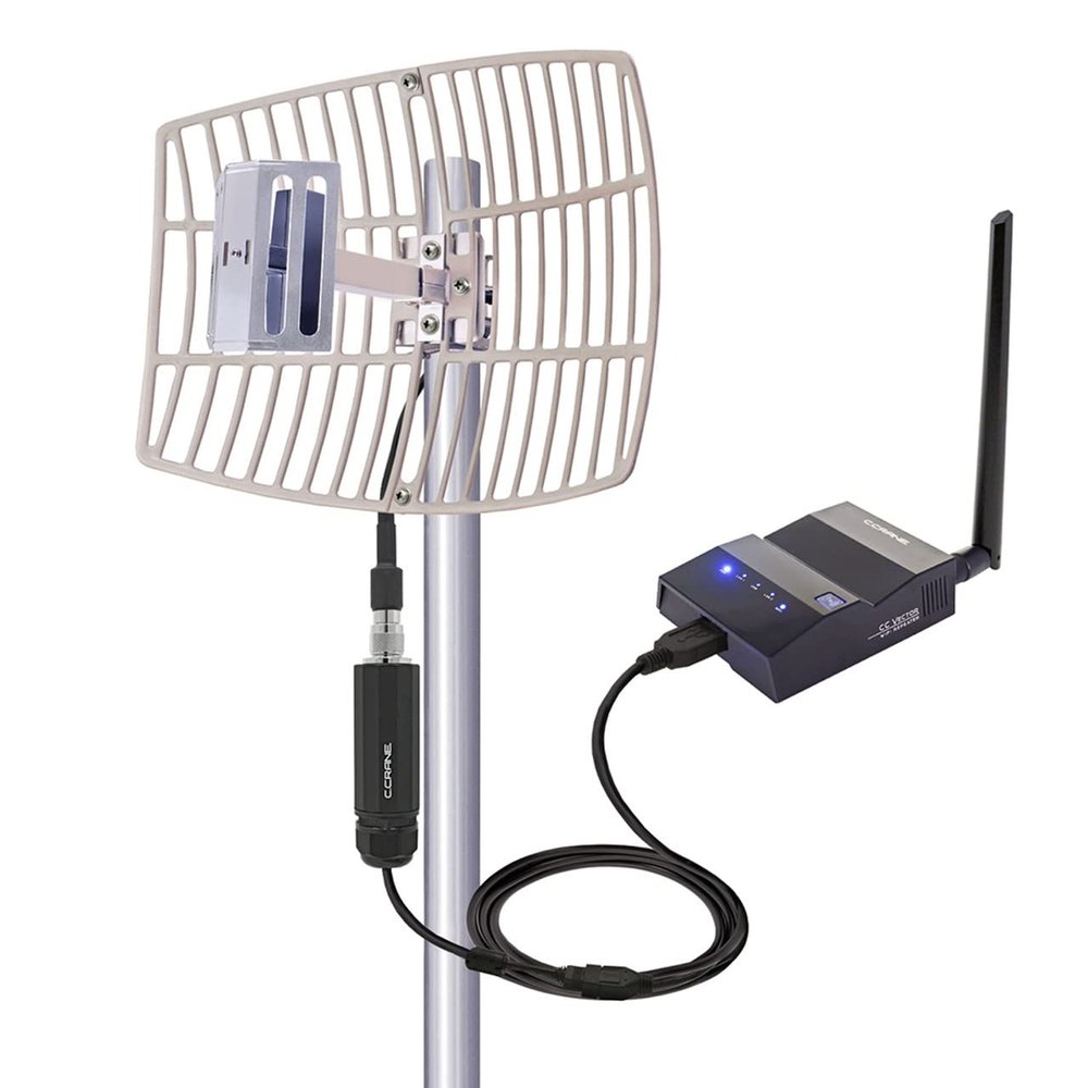 C. Crane CC Vector Extended Long Range WiFi Receiver System - Works with All Devices - Receives Distant WiFi and Repeats to All WiFi Devices in a New Location 2.4GHz