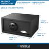Barska HQ100 Biometric and Keypad Safe Dual Access Fingerprint Security Safe with Digital PIN, Solid Steel Construction, Concealed Hinges, 2 Locking Bolts Home or Office Use view 3