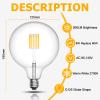 Bonlux 8W G125 LED Globe Light Bulbs, E26 Large Dimmable Filament Bulb Warm White 2700K, Vintage LED Edison Bulbs 60W Equivalent Round Replacement Bulbs, Clear Glass Globe Bulb 800LM, 1 Pack view 2