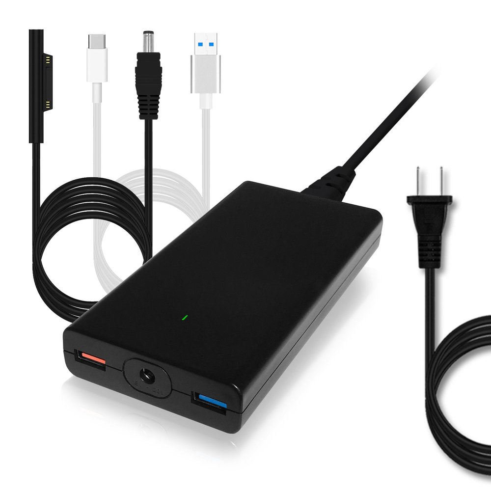 BatPower S90 Slim Surface 90W Charger Compatible with Microsoft Surface Book Laptop 4 3 2 1 Surface Pro X 7 6 5 4 3 Go Power Supply Adapter with USB Quick Charge 3.0 for Tablet Smartphone
