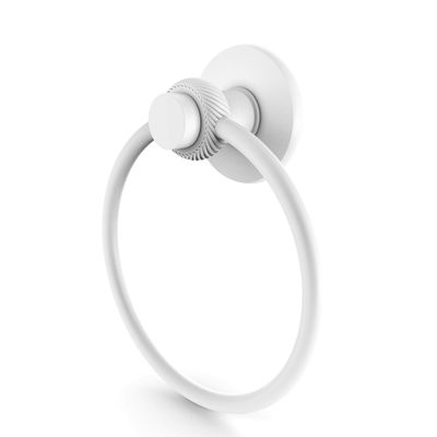 Allied Brass 916T-WHM Mercury Collection Towel Ring with Twist Accent, Matte White