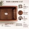 SinkSense Wright Antique Brown 28" x 17" Kitchen Sink Bottom Grid view 2
