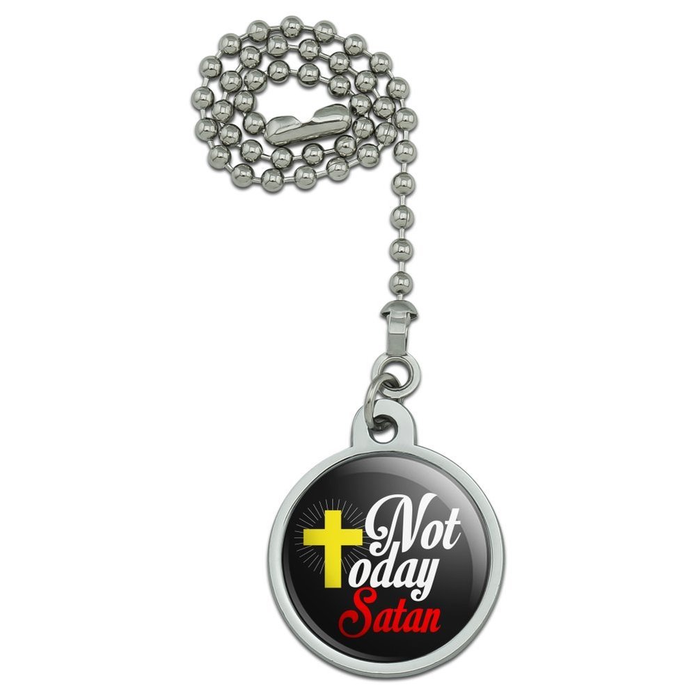 GRAPHICS & MORE Not Today Satan Cross Christian Religious Ceiling Fan and Light Pull Chain