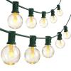 SUNSGNE 25Ft Christmas Round Lights, G40 Globe String Light with 27 Clear Bulbs, UL Certified for Outdoor Indoor Garden Party Wedding Pergola Backyard Patio Xmas Decoration, Green Wire view 1