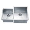 Daweier ESQ310809L Square Sink Double Bowls with Small Bowl on Left, 18 Gauge view 1
