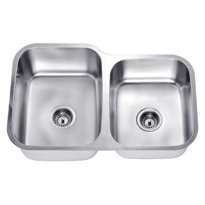 Daweier ES301816R Sink Double Bowls with Small Bowl on Right, 18 Gauge