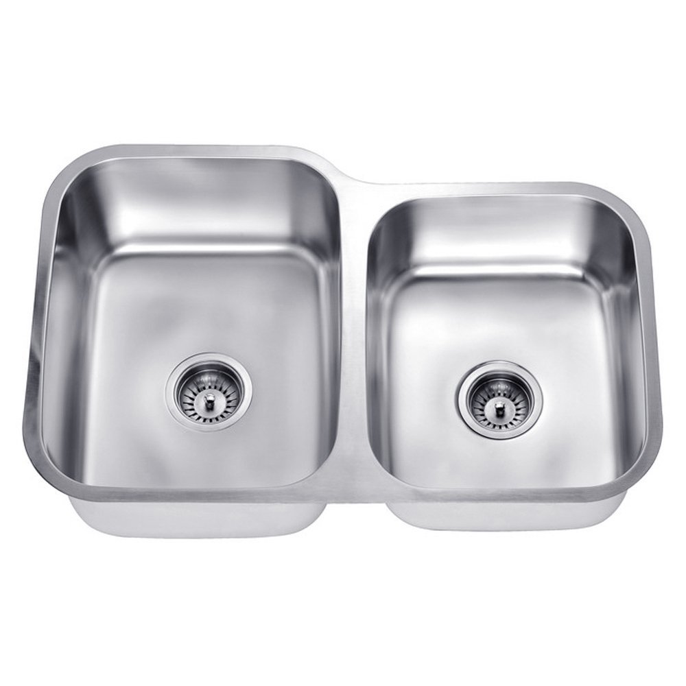 Daweier ES301816R Sink Double Bowls with Small Bowl on Right, 18 Gauge