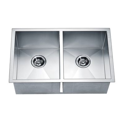 Daweier ESQ270909 Square Sink Equal Double Bowls, 18 Gauge