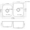 Daweier ES301816L Sink Double Bowls with Small Bowl on Left, 18 Gauge view 2