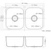 Daweier ES281616 Sink Equal Double Bowls, 18 Gauge view 2