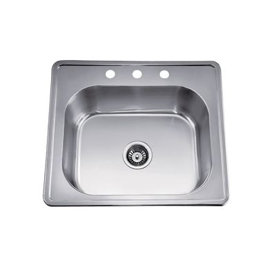 Daweier EST252208 Sink Top Mount Single Bowl, 18 Gauge