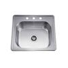 Daweier EST252208 Sink Top Mount Single Bowl, 18 Gauge view 1