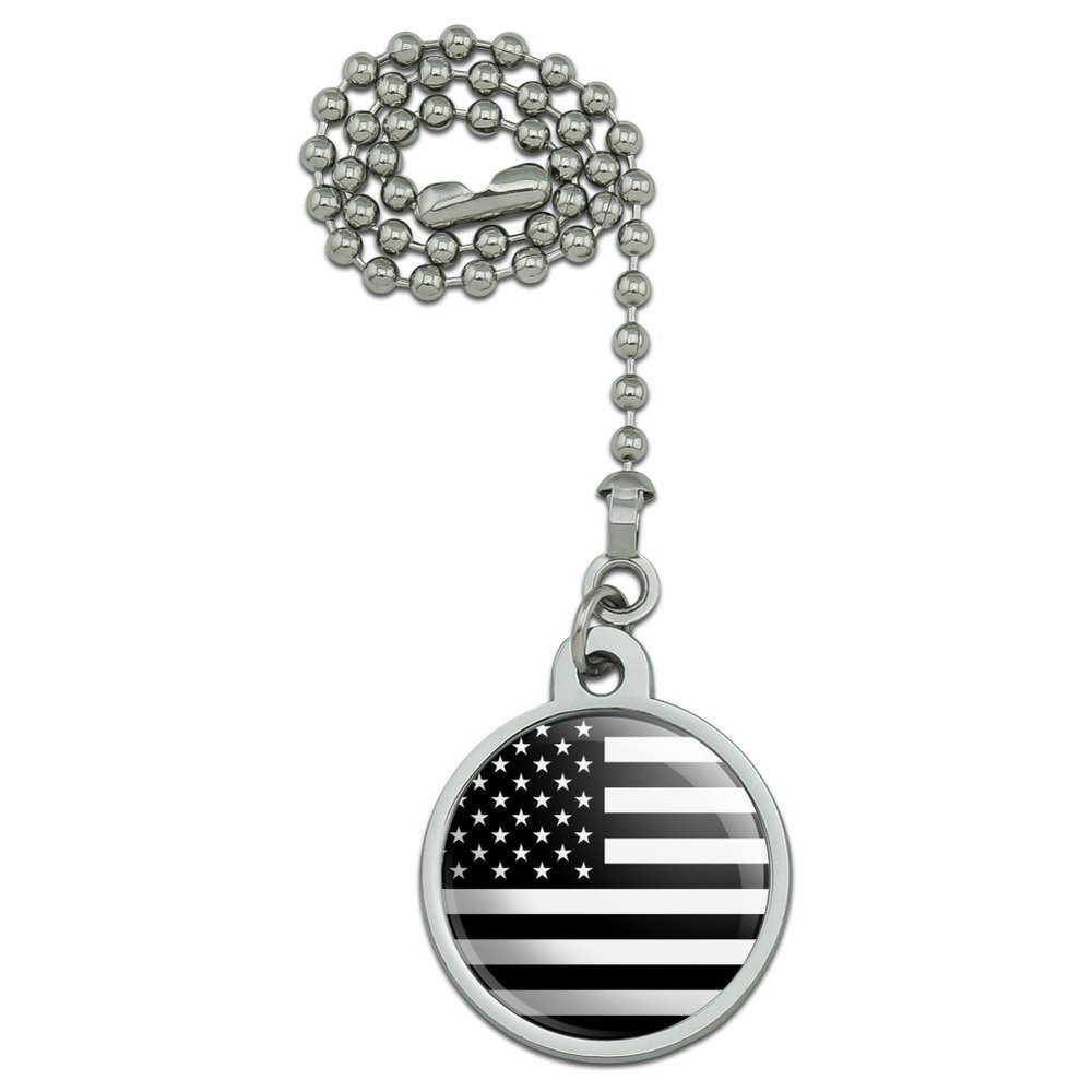 Subdued American USA Flag Black White Military Tactical Ceiling Fan and