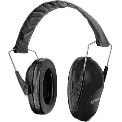 BOOMSTICK Gun Accessories Low Profile Noise Cancelling Over The Head Folding Earmuff Noise Safety Hearing Protection Black