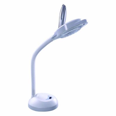 Led Cold Light Magnifying Lamp 5 Times Magnification Compact Desktop Beauty Lamp For Facial Care Tattoo Or Reading Elitzia ETH3010 (White Annular Lamp)