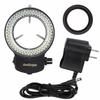 AmScope 144 LED Intensity-Adjustable Ring Light: Stereo Microscope Accessory with Black Housing view 1