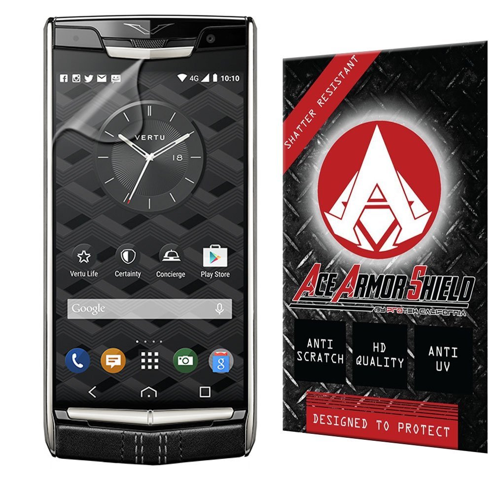 Ace Armor Shield Shatter Resistant Screen Protector for The Vertu Signature Touch (2015) with Free Lifetime Replacement Warranty
