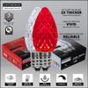Wintergreen Lighting Set of 100 Red and Cool White Candy Cane C7 OptiCore Outdoor Christmas Lights - Commercial LED Bulbs on Heavy Duty 18 Gauge Green Wire (100 ft) view 3