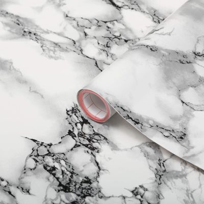 d-c-fix 346-0047 Decorative Self-Adhesive Film, Marble White, 17" x 78" Roll