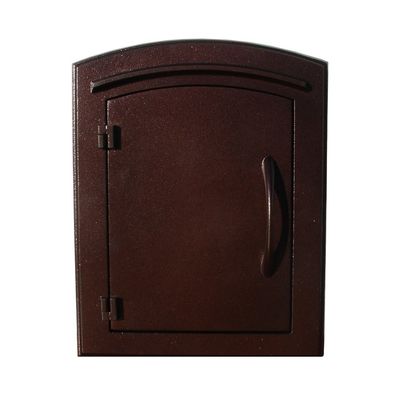 Qualarc MAN-1400-AC Manchester Column Mount Cast Aluminum Mailbox with Plain Door, Antique Copper