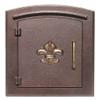 Qualarc MAN-1402-AC Manchester Column Mount Aluminum Mailbox with "Decorative Fleur De Lis Logo", Antique Copper view 1