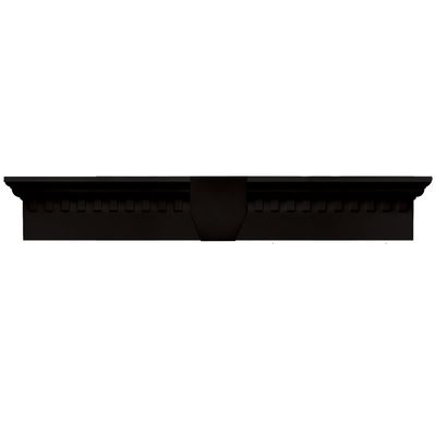 Builders Edge 060020633002 33 5/8" x 6" Classic Dentil Window Header 002, Black