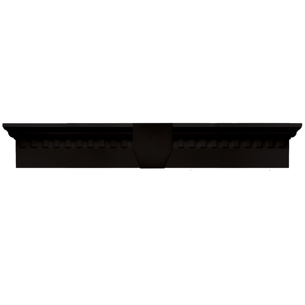 Builders Edge 060020633002 33 5/8" x 6" Classic Dentil Window Header 002, Black