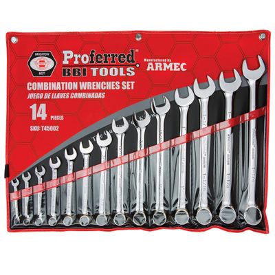 Proferred T45002 14Piece, 3/8-1-1/4" Combination Wrench Set (1 Set)