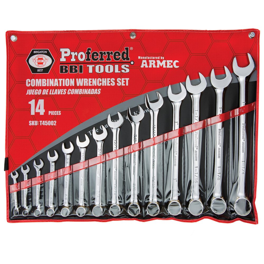 Proferred T45002 14Piece, 3/8-1-1/4" Combination Wrench Set (1 Set)