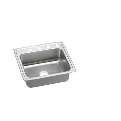 Elkay Lustertone LRADQ2521653 Single Bowl Top Mount Stainless Steel ADA Sink