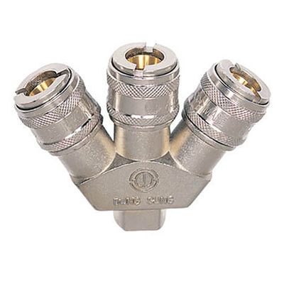 SixTools 1/4" 3Way Air coupler Manifold Connector